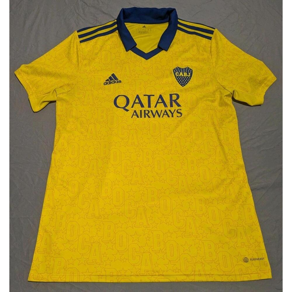 Boca Juniors 2022 Adidas Third Jersey Size Large Yellow Football Soccer Kit